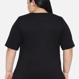 wild U Women Black Plus Size Viscose Rayon Top image 4