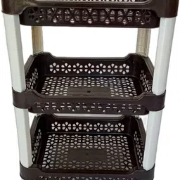 nimmi Plastic 3 Shelf Plastic Basket Organizer Vegetable Fruits or Multipurpose Kitchen Rack Storage Basket-picture-31