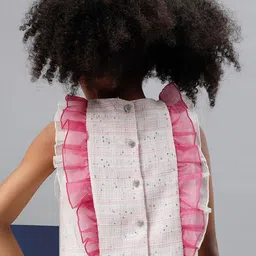 One Friday Graphic Printed Ruffled Cotton Top image 5
