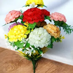 oms Marigold Artificial Flower Bunch for Indoor Home Decoration Multicolor Marigold Artificial Flower image 4