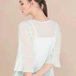 KALINI Bell Sleeves Sheer Georgette Top image 4