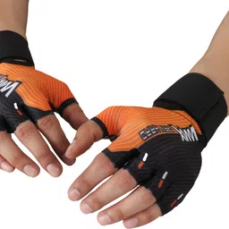 sportinger Unisex Leather Gym Gloves for Professional Weightlifting Gym & Fitness Gloves image 1