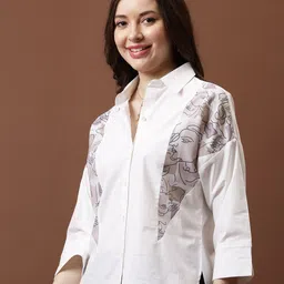 Athena Immutable Applique Cotton Shirt Style Top image 4