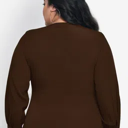 wild U Plus Size Coffee Brown Empire Top image 2