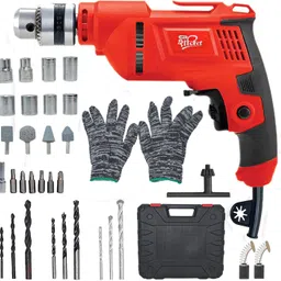 10MM Drill Kit 500W Kit Heavy Duty Copper Motor Electric Drill Machine with Vari able & Reverse/Forward for Wood, Metal, Power Tool Kit for Home & Professional Pistol Grip Drill-image-80