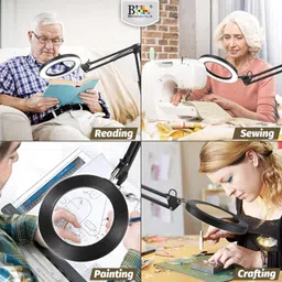 BROLAVIYA 5X Magnifying Glass with LED Light and Stand, 3 Color Modes Dimmable Ring Flash image 3