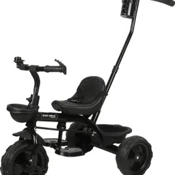 baby smile Small kids Tricycles |Cycles for Kids | Cycle for Baby with Storage Basket BS-HDL-01-BLACK Tricycle image 3