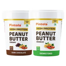 Pintola HIGH Protein Peanut Butter (Dark Chocolate) (Creamy, 1kg) | 30% Protein & High Protein All Natural Peanut Butter (Crunchy, 510g)-picture-16