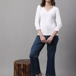 FBAR Round Neck Three-Quarter Sleeves Top image 3