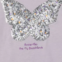 R&B Girls Embellished Puff Sleeves Bling & Sparkly Cotton Top image 5