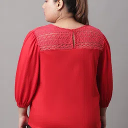 Rute Plus Size Laced Puff Sleeve Cotton Top image 5
