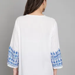 SAAKAA Print Tie-Up Neck Bell Sleeve Top image 5