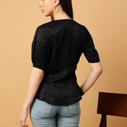 MINT STREET Self Design Puff Sleeve Top image 5