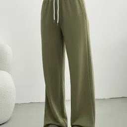 dockstreet Women Solid Olive Track Pants-picture-18