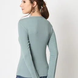 CHARMGAL Round Neck Long Sleeves Liva Top image 5