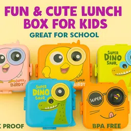 rambosil Premium Lunch Box For Kids With Spoon,1000ml Cute Leakproof Bento Box For Kids 2 Containers Lunch Box image 5