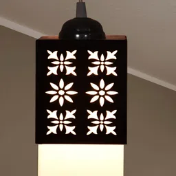 Gojeeva Black Wood Square Shaped Wall Lamp image 3