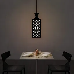 Gojeeva Black Wood Square Shaped Wall Lamp image 3