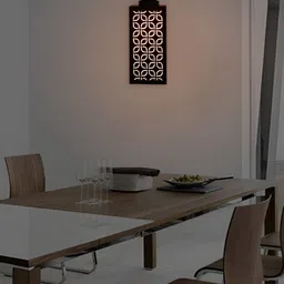 Gojeeva Black Wood Square Shaped Wall Lamp image 2