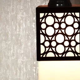 Gojeeva Black Wood Square Shaped Wall Lamp image 5