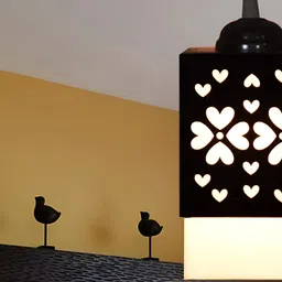 Gojeeva Black Wood Square Shaped Wall Lamp image 4