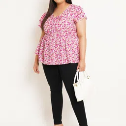 U&F Beyond Floral Printed Peplum Top image 3