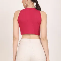 ddaspration Casual Sleeveless Solid Women Pink Top image 5