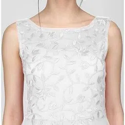 elitevibe Self Design Net Stitched Flared/A-line Gown image 3