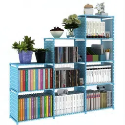 pali Plastic Metal 8 Shelf Book Organizer Plastic Open Book Shelf image 3