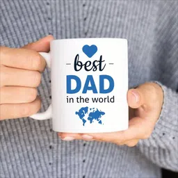print ginnie Best Dad in the World Printed Cool Coffee Gift for Dad, Father's Day Ceramic Coffee Mug image 3
