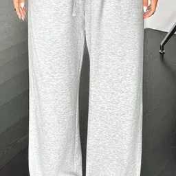 dockstreet Women Solid Grey Track Pants image 1