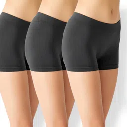 da creations Pack of 3 Solid Women Black Boxer Shorts-picture-34