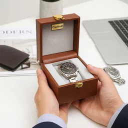 chestkraft Portable Single Watch Display Case Organiser Box Made in Faux Leather and Suede Watch Box image 1