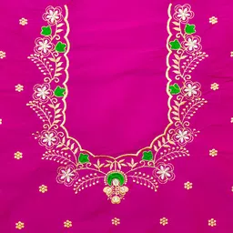 vishwambhari enterprise Unstitched Art Silk Blouse Material Embroidered-picture-13