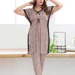 dsiya Women Top & Pyjama Set Orange Polka Print-picture-27