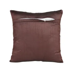 mfd home furnishing Brown Traditional Silk 16 x 16 Inches Cushion Covers (Set of 2) image 4