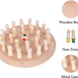 toyscharm Wooden Memory Chess Board Game Educational Toys for 5 Years Above girls and boys 16 cm Chess Board image 2