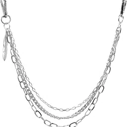 lqz Men & Women Party Multicolor Metal Belt-picture-35