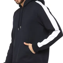 alan jones Men Full Sleeve Color Block Hooded Sweatshirt image 2