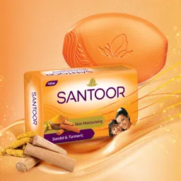 santoor Skin Moisturizing Sandal & Turmeric Bathing Bar Soap For Soft & Youthful Skin image 5