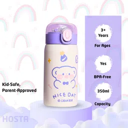 hosta Stainless Steel Vacuum Insulated Leak-Proof Hot & Cold Sipper Kids Water Bottle 350 ml Water Bottle image 3