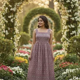 solace attire Women Fit and Flare Pink Midi/Calf Length Dress-picture-29