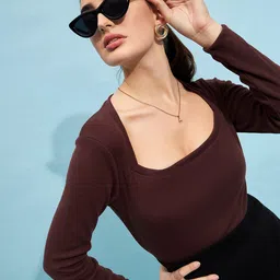 STREET 9 Square Neck Fitted Cotton Top image 2