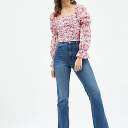 Harpa Floral Print Square Neck Long Puff Sleeve Top image 2