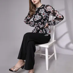 Freehand by The Indian Garage Co Floral Print Cinched Waist Top-picture-38