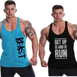 faricon trend Pack of 2 faricon stylish and cool look gym vest Men Vest image 1
