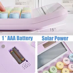 zombio Colorful Calculator Big Large LCD Display Big Round Button Calculator,Easy to Press,for School Office Basic Calculator image 4