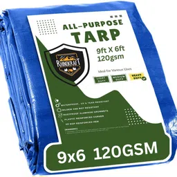 rhinokraft Water Proof Tarpaulin Sheet | 9ft x 6ft, 120 GSM | very strong Tent - For Camping, Construction Sites, Transportation Covers, Temporary Shelters-picture-15