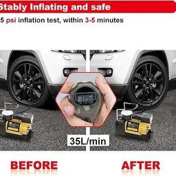 heavyduty Air Compressor 12V DC Cooper Winding 150 psi Tyre Air Pump for Car & Bike image 3