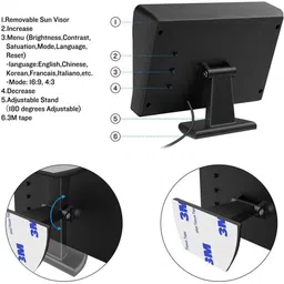 fabtec 4.3 inch Dashboard Standing LCD TFT Monitor Display for Car Dashboard Reverse Assist Camera System image 3